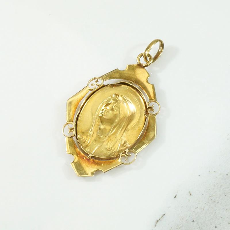 Luxurious 18k Gold Virgin Mary Pendant