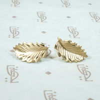 Naturalistic 14k Gold Leaf Stud Earrings
