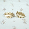 Naturalistic 14k Gold Leaf Stud Earrings