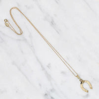 Engraved Gold Lucky Horseshoe Necklace