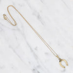 Engraved Gold Lucky Horseshoe Necklace