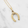 Engraved Gold Lucky Horseshoe Necklace