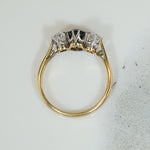 Platinum and 18k Sapphire and Diamond 3 Stone