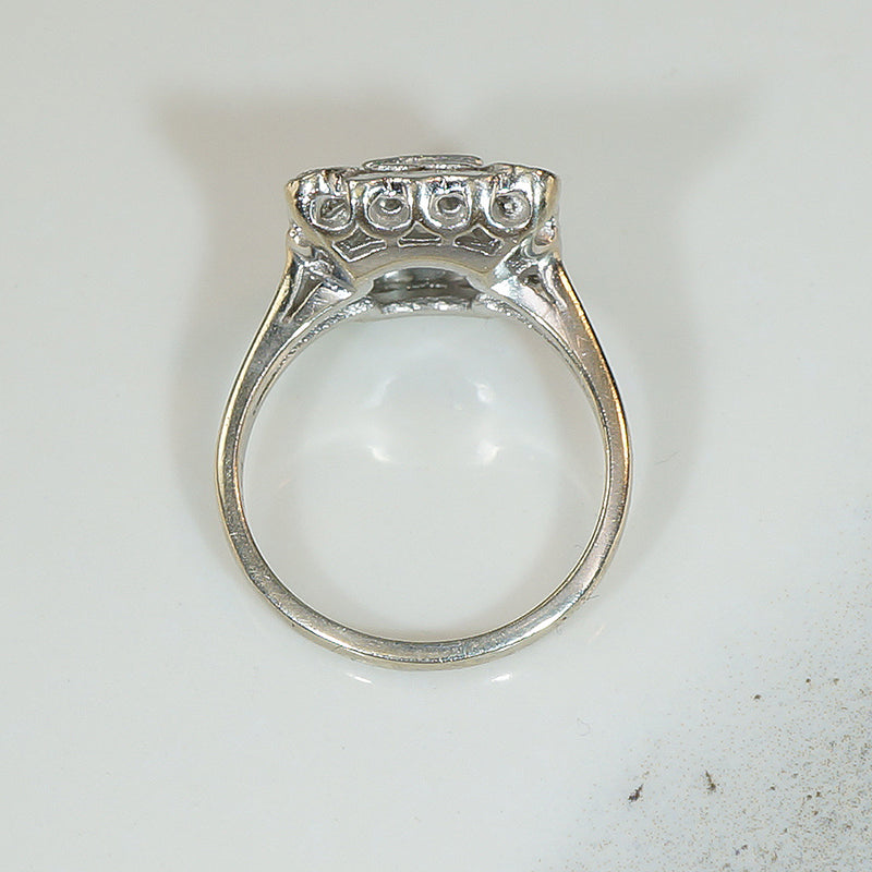 Fab 1940's Square Diamond Set Ring