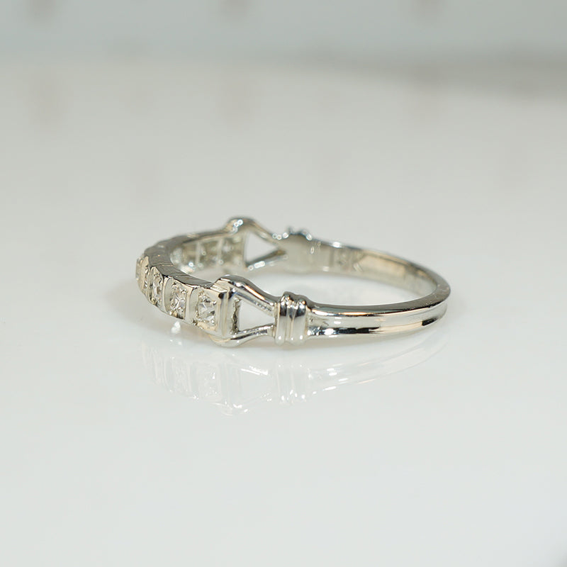 Art Deco White Gold Diamond Band