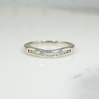 Estate Gently Curved Diamond Band in White Gold