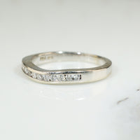 Estate Gently Curved Diamond Band in White Gold