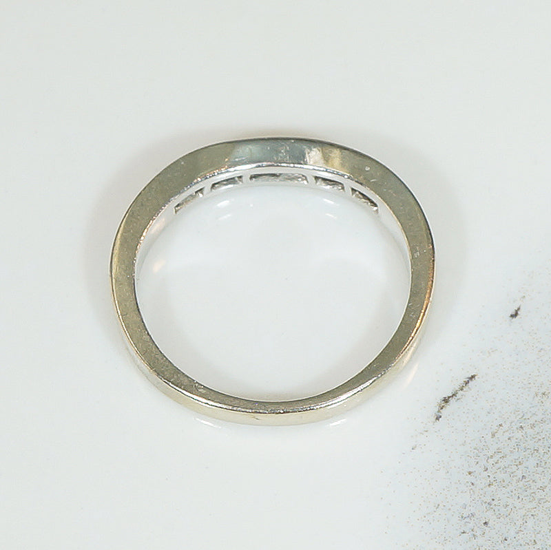 Estate Gently Curved Diamond Band in White Gold