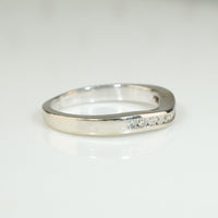 Elegant Estate Curved Diamond Band in White Gold
