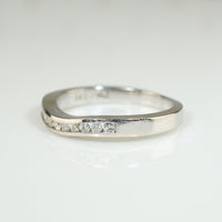 Elegant Estate Curved Diamond Band in White Gold