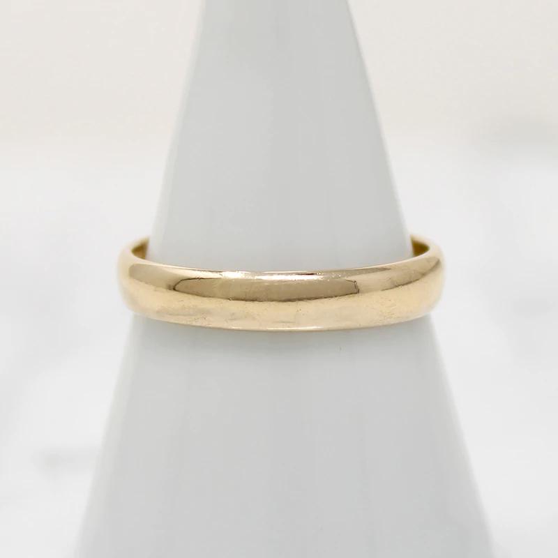 Handsome Mid Century Granat Gold Wedding Band