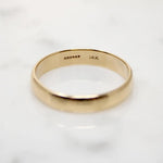 Handsome Mid Century Granat Gold Wedding Band