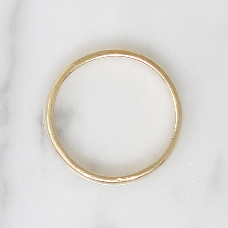Gold Wedding Band with Shallow Exterior Curve