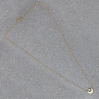 Stylized Gold Moon & Diamond Star Necklace