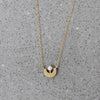 Stylized Gold Moon & Diamond Star Necklace