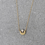 Stylized Gold Moon & Diamond Star Necklace