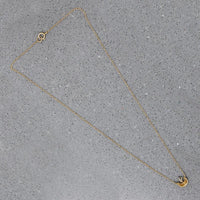Stylized Gold Moon & Diamond Star Necklace