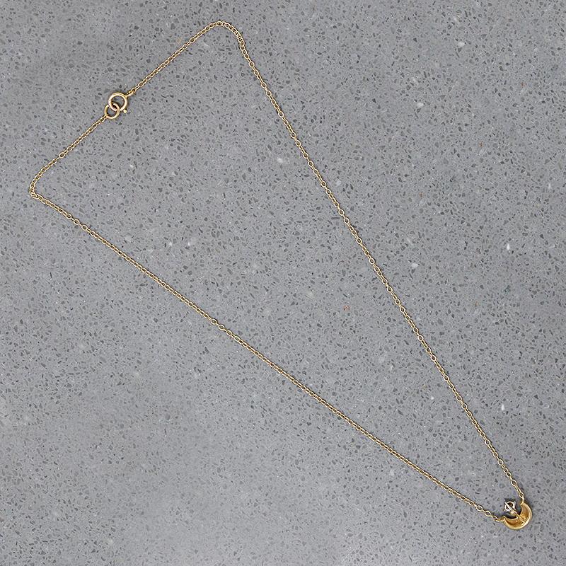 Stylized Gold Moon & Diamond Star Necklace