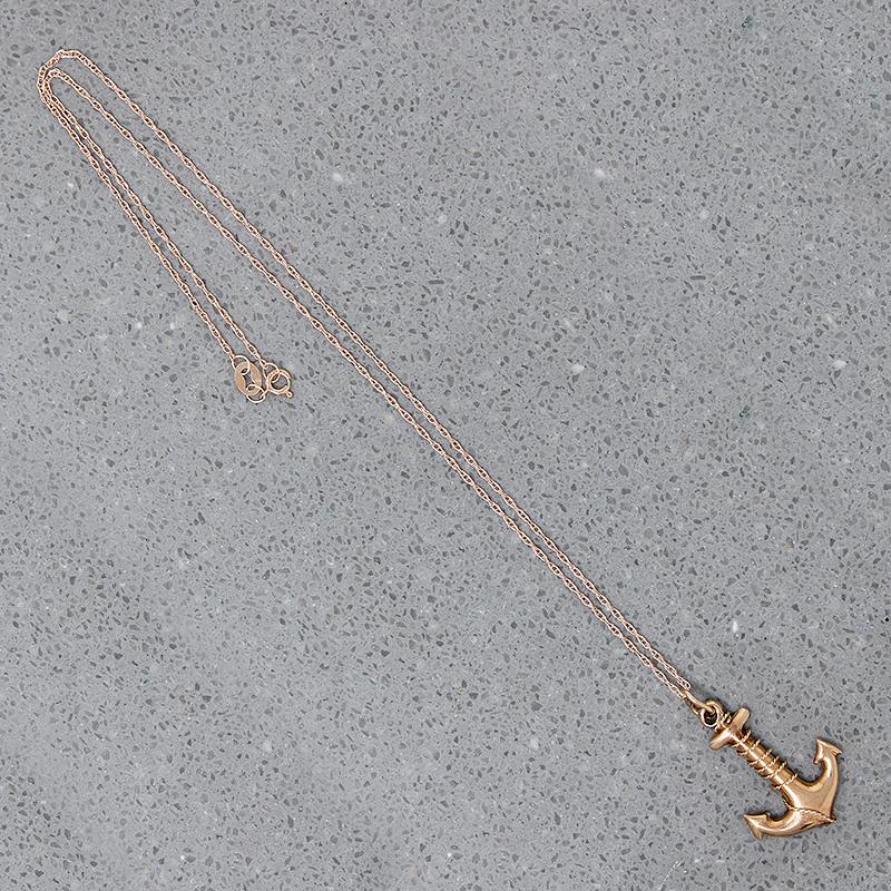 Glowing Rose Gold Vintage Anchor Pendant