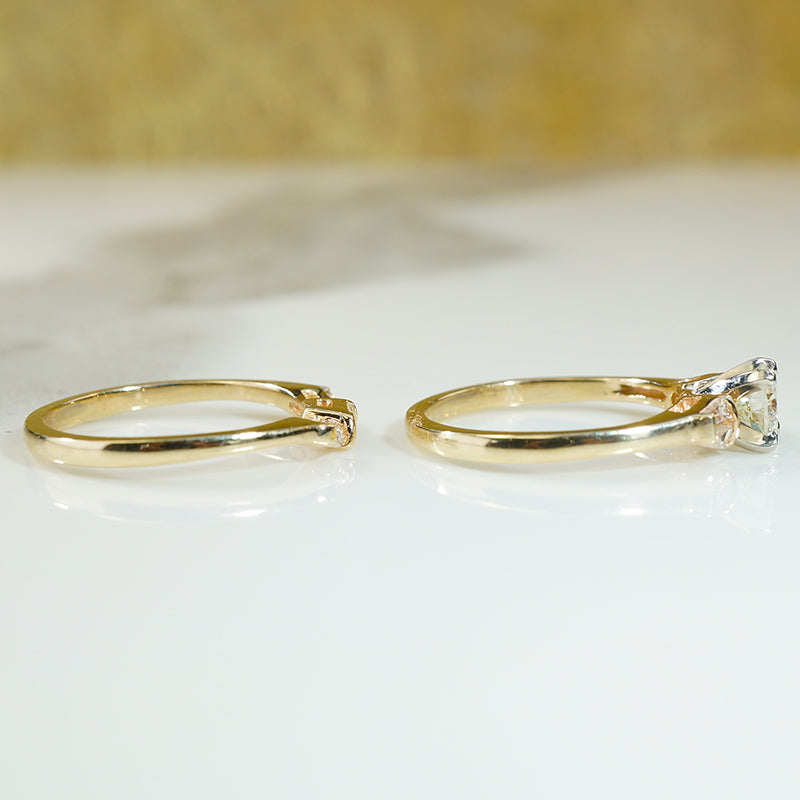 Vintage Gold Diamond Wedding Set