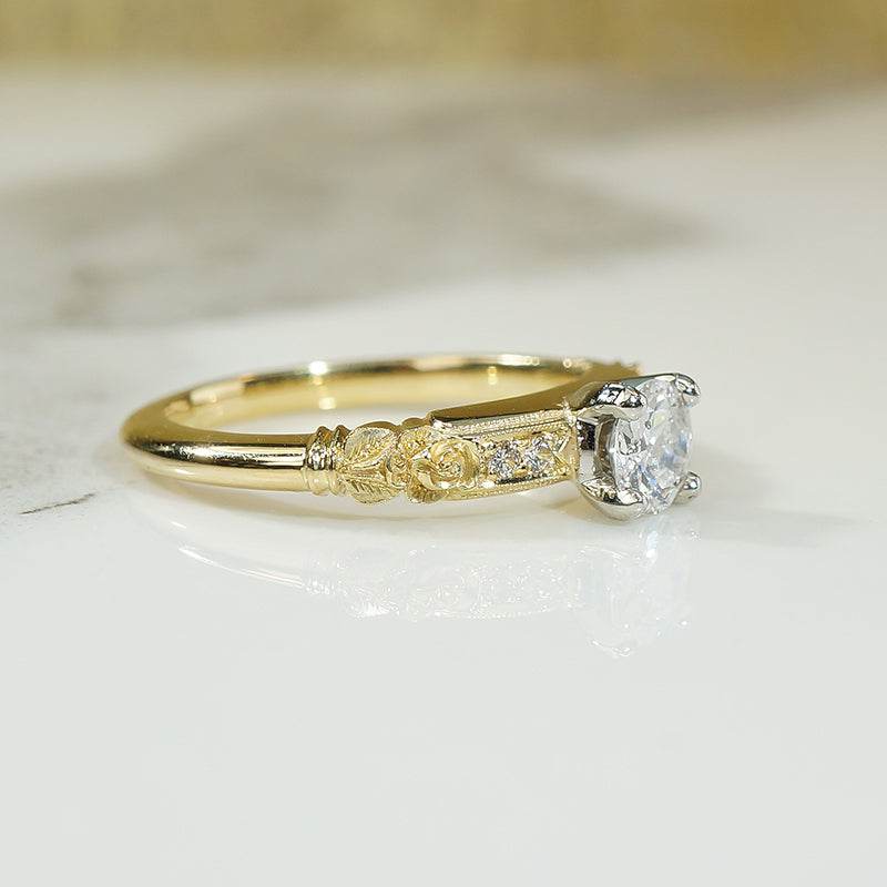 Timeless Vintage Gold OEC Engagement Ring