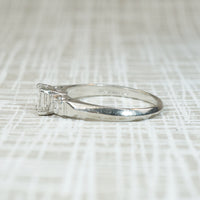 Rare Carré Cut Diamond Retro Platinum Ring