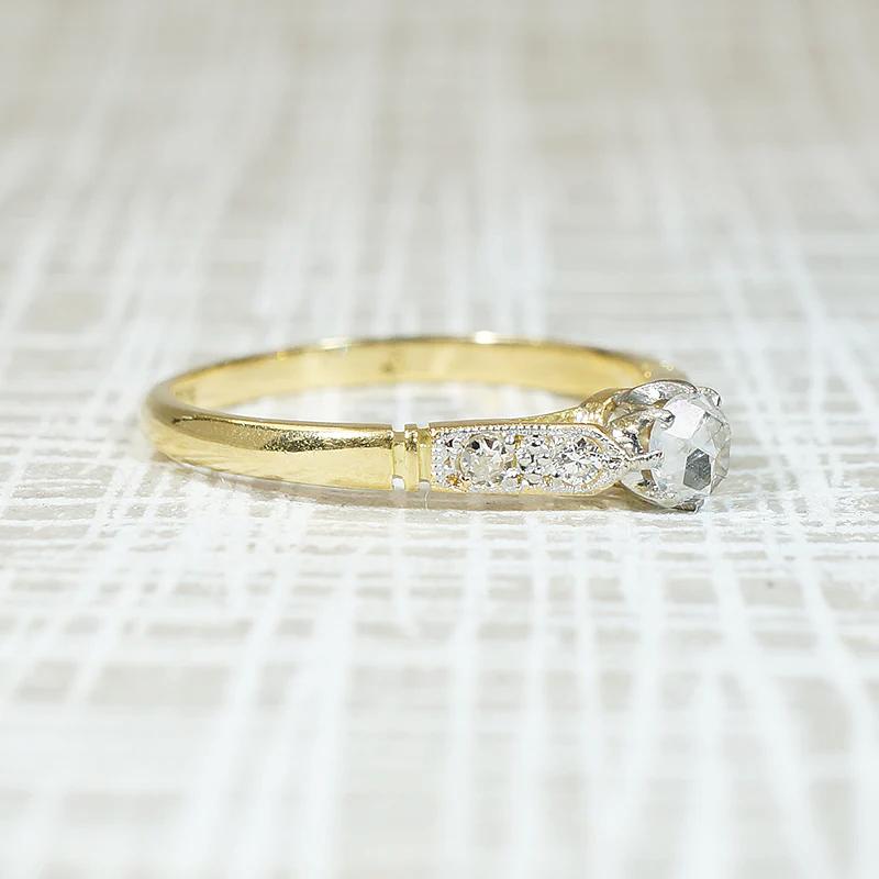 Enchanting Rose Cut Diamond Engagement Ring