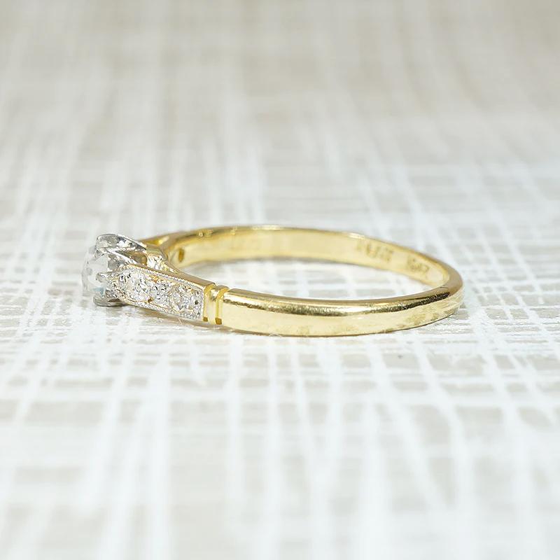Enchanting Rose Cut Diamond Engagement Ring