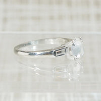 Cool & Austere Moonstone in Platinum Ring