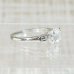 Cool & Austere Moonstone in Platinum Ring
