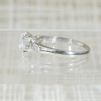 Cool & Austere Moonstone in Platinum Ring