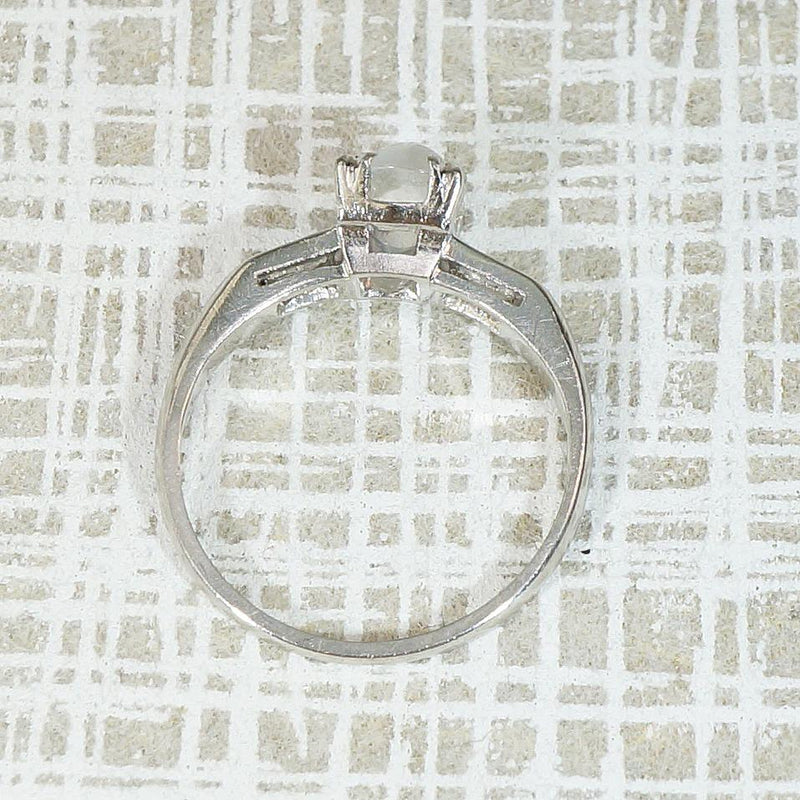 Cool & Austere Moonstone in Platinum Ring