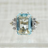 Glacial Aquamarine Cocktail Ring with Diamond Accents