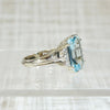 Glacial Aquamarine Cocktail Ring with Diamond Accents