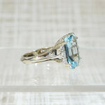 Glacial Aquamarine Cocktail Ring with Diamond Accents