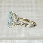 Glacial Aquamarine Cocktail Ring with Diamond Accents