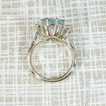 Glacial Aquamarine Cocktail Ring with Diamond Accents