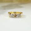 18k Gold and Platinum 3 Diamond Ring