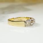 18k Gold and Platinum 3 Diamond Ring