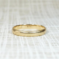 Subtly Curved Vintage Gold Wedding Band