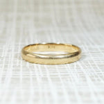 Subtly Curved Vintage Gold Wedding Band