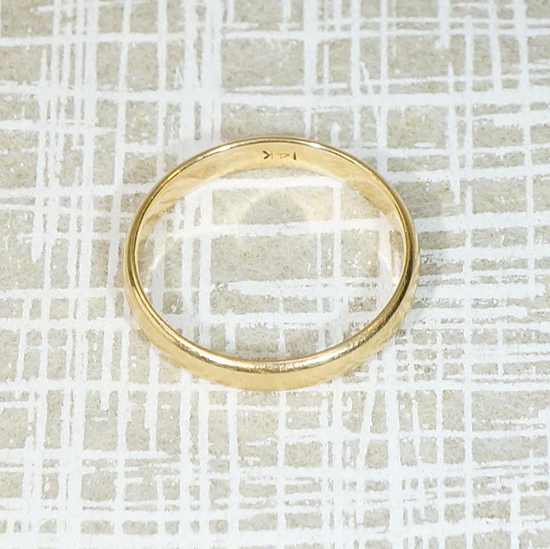 Subtly Curved Vintage Gold Wedding Band