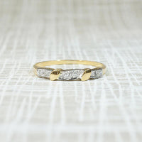 Palladium & 18k Retro Diamond Band