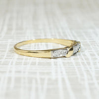 Palladium & 18k Retro Diamond Band