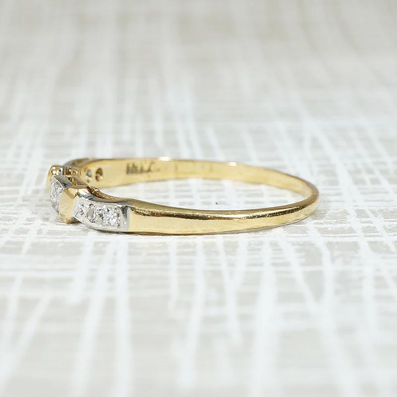 Palladium & 18k Retro Diamond Band