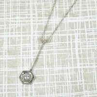 Platinum & Diamond Hexagonal Lavalier Pendant