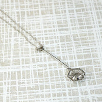 Platinum & Diamond Hexagonal Lavalier Pendant