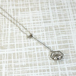 Platinum & Diamond Hexagonal Lavalier Pendant