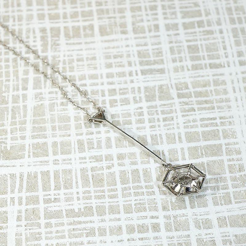 Platinum & Diamond Hexagonal Lavalier Pendant