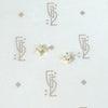 Tiny Diamond Studs in Modernist Gold Settings